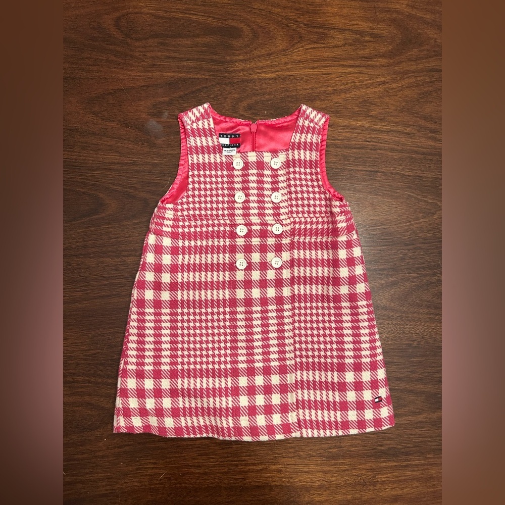 Tommy Hilfiger Red and White Houndstooth Dress